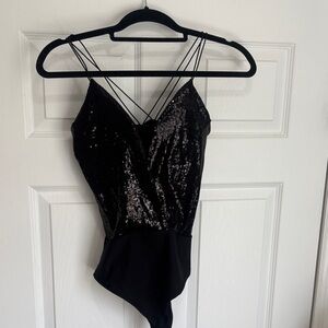 Black Sequin Bodysuit